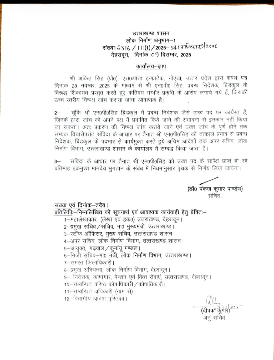 ACTION ON BRIDKUL MANAGING DIRECTOR